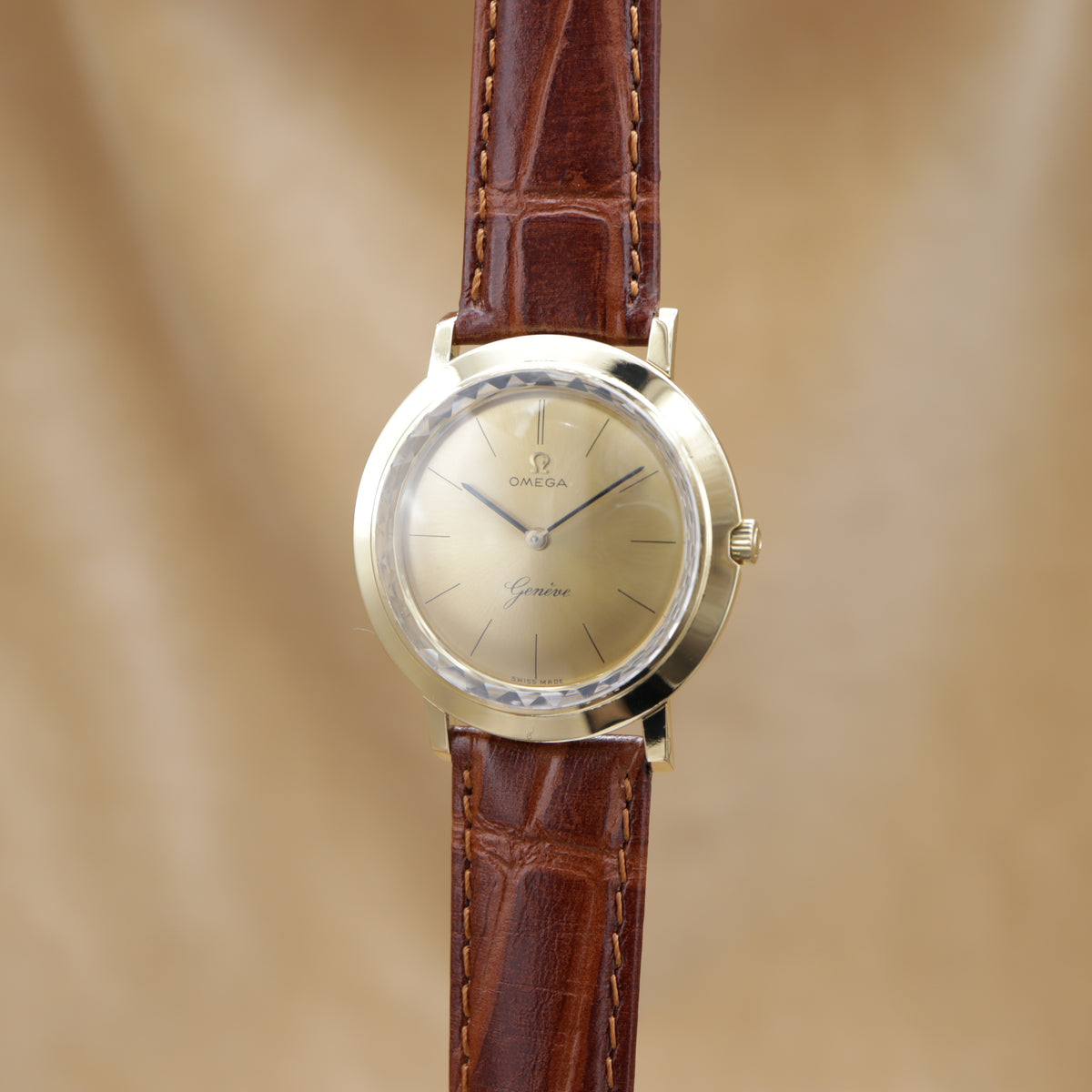 OMEGA Geneve Cal.620 18K Cut Glass <1960s>