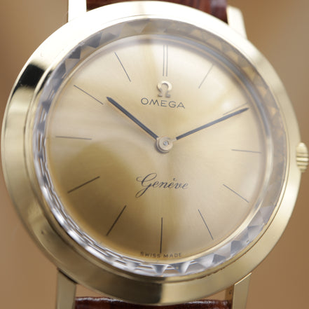 OMEGA Geneve Cal.620 18K Cut Glass <1960s>