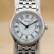 TIFFANY & Co. Classic Round Date SS SM RND DIS WHT ARA BELT <1990s>