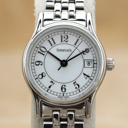 TIFFANY & Co. Classic Round Date SS SM RND DIS WHT ARA BELT <1990s>