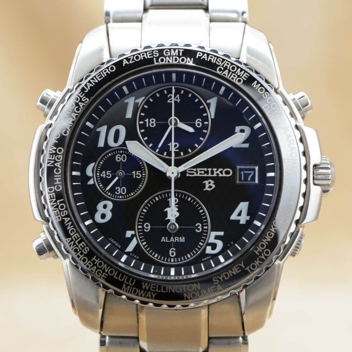 SEIKO BRIGHTZ World Time Alarm Titanium SAGW001/5T52-6B90 <2001>