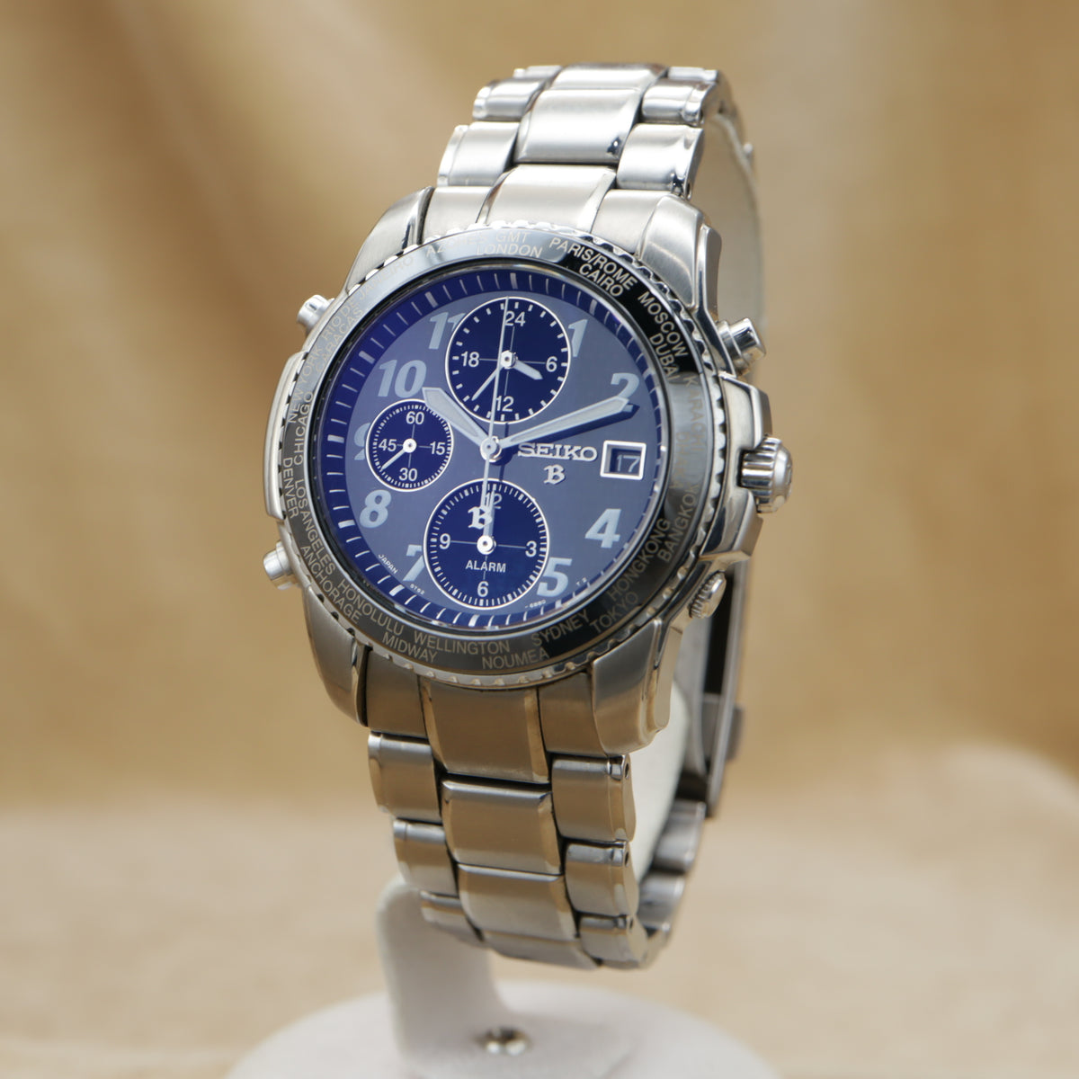 SEIKO BRIGHTZ World Time Alarm Titanium SAGW001/5T52-6B90 <2001>